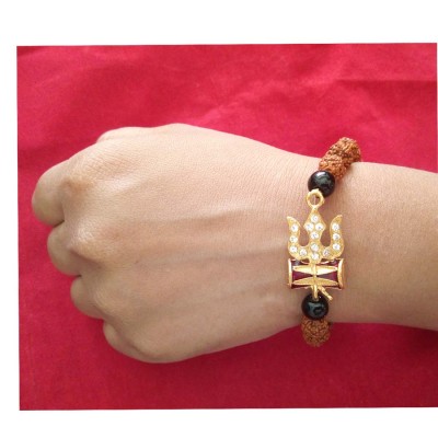 Rudraksha Bracelet Trishul Dambru